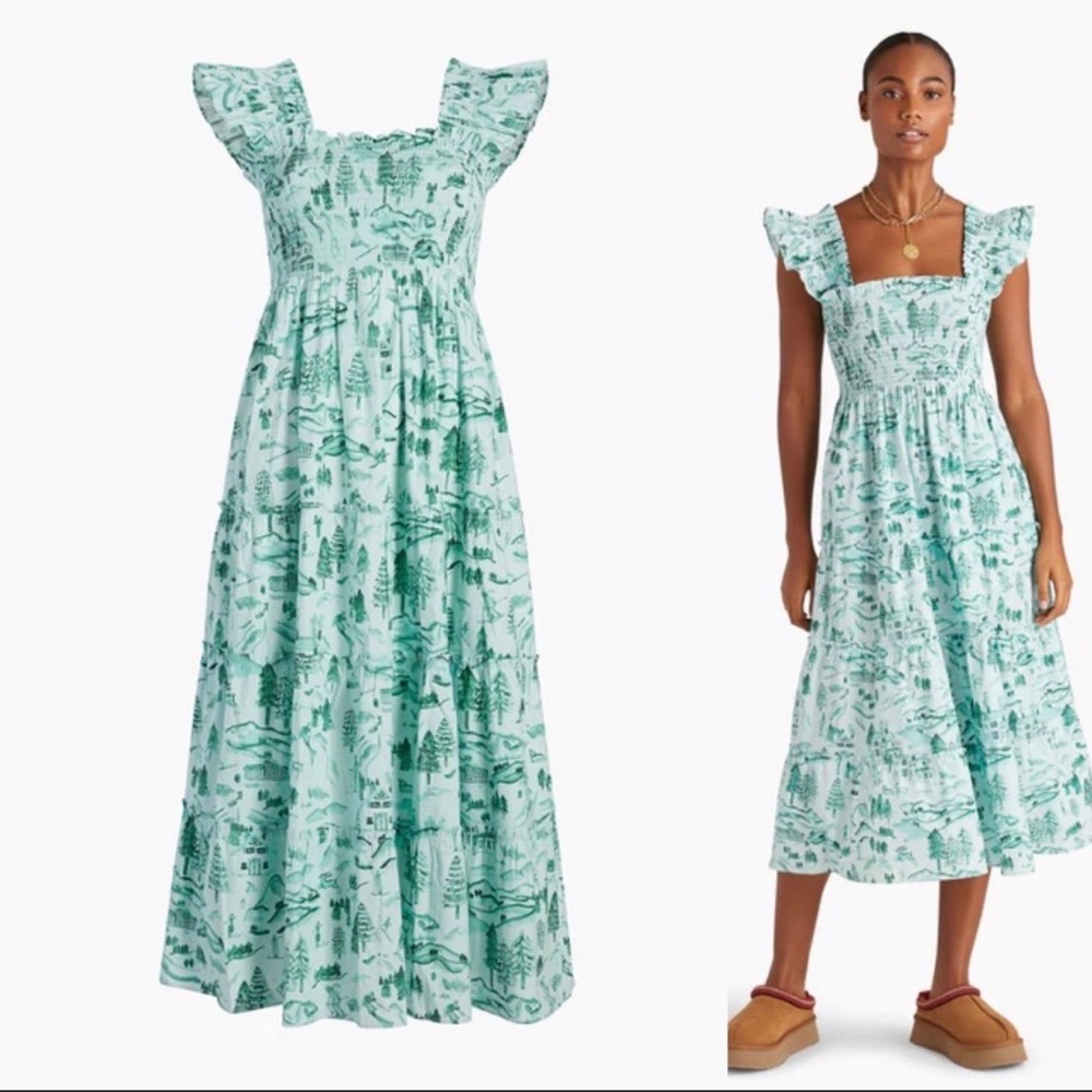 Hill House Home Ellie Nap Dress Ski Chalet Green XS women’s